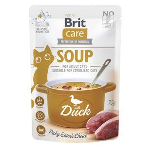 НАБІР Вологий корм Brit Care Soup Duck для дорослих котів, суп з качкою 8х75 г 101056_набір фото