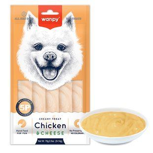 Ласощі Wanpy Creamy Lickable Treat Chicken&Cheese для собак, курка з сиром 70 г RA-73 фото