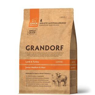 Сухий корм Grandorf Dog Junior Med/Maxi Breeds для юніорів собак середніх та крупних порід, ягня з індичкою 10 кг 92110 фото