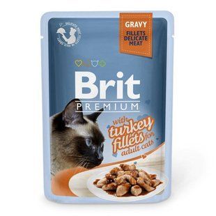 НАБОР Влажный корм Brit Premium Cat для взрослых котов, филе индейки в соусе 8х85 г 111251/531_набір фото