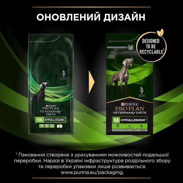 Сухой корм Pro Plan Veterinary Diets HA Hypoallergenic для собак с пищевой аллергией и непереносимостью ингредиентов 1.3 кг 96930 фото