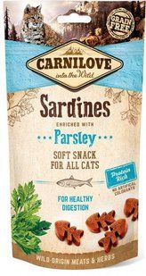 Лакомство Carnilove Cat Semi Moist Snack для взрослых котов с чувствительным пищеварением, с сардиной и петрушкой 50 г 111377/7236 фото