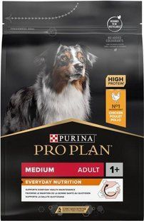 Сухий корм Purina Pro Plan Medium для дорослих собак середніх порід, з куркою 3 кг 3650493 фото