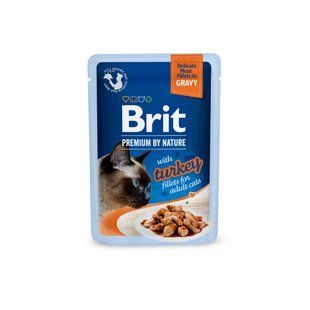 Влажный корм Brit Premium Cat для взрослых котов, филе индейки в соусе 85 г 101131 фото