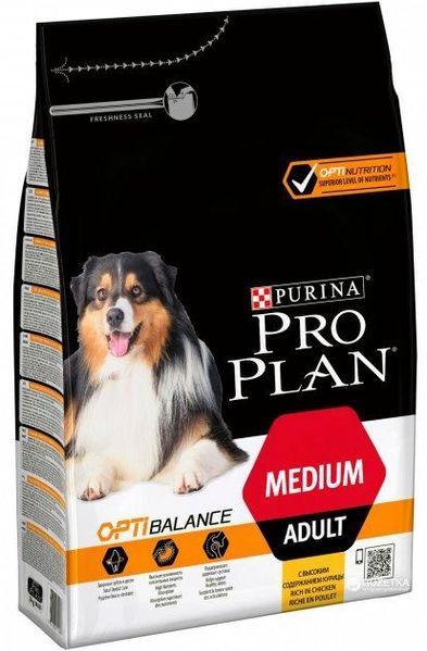 Сухой корм Purina Pro Plan Medium Adult для взрослых собак средних пород, с курицей 3 кг 3650493 фото