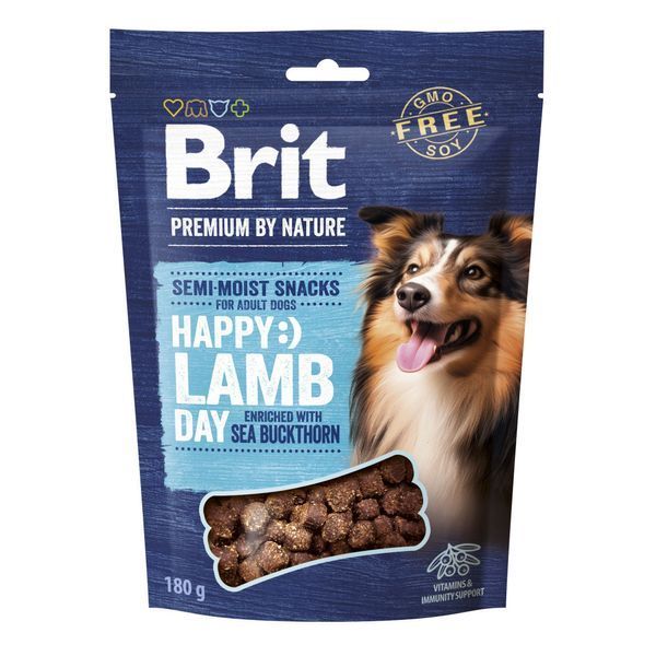 Ласощі Brit Premium Semi-moist Snacks для дорослих собак, ягня та обліпиха 180 г 112282 фото