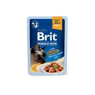 Влажный корм Brit Premium Cat для взрослых котов, филе тунца в соусе 85 г 101132 фото
