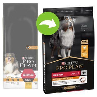 Сухий корм Purina Pro Plan Medium для дорослих собак середніх порід, з куркою 14 кг 4290659 фото