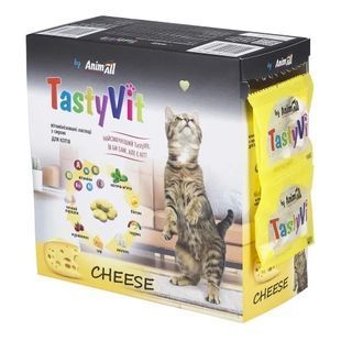 Витамизированное лакомство AnimAll TastyVit для котов, с сыром 600 штук (50 пакетов по 12 штук) 183840 фото
