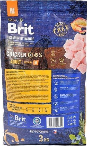 Сухой корм Brit Premium Dog Adult M для взрослых собак средних пород, с курицей 3 кг 170816/6352 фото