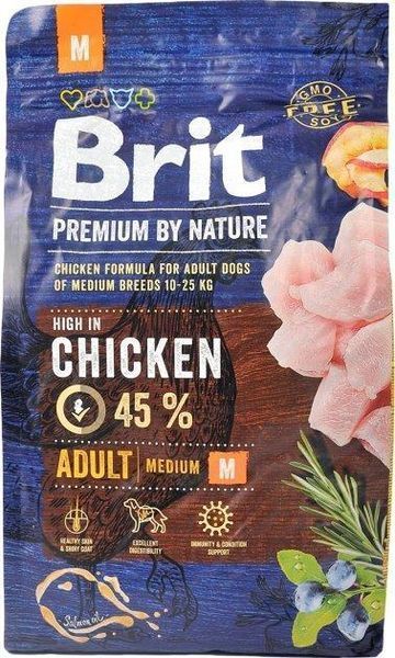 Сухой корм Brit Premium Dog Adult M для взрослых собак средних пород, с курицей 3 кг 170816/6352 фото