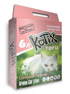 Соевый наполнитель Kotix Tofu Lavender для кошачьего туалета, с ароматом персика 6 л KT0046 фото