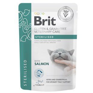 Корм вологий Brit GF VD Care Sterilised для котів з лососем 85 г 101115_1 фото