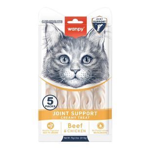 Функциональное лакомство Wanpy Creamy Lickable Treats Joint Support для взрослых котов, поддержка суставов, говядина с курицей 70 г 71774 фото