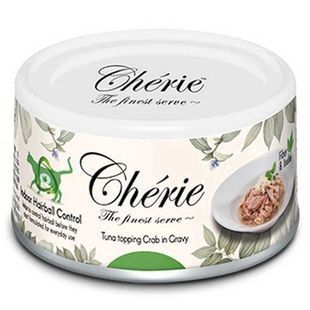 Корм вологий для котів Cherie для контролю утворення грудочок шерсті з тунцем та крабом 80 г CHT17002 фото