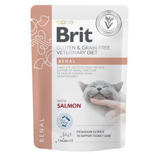 Вологий корм Brit GF Veterinary Diets Renal для котів при хронічній нирковій недостатністі, з лососем 85 г 101113_1 фото