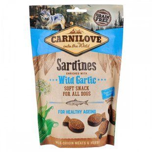 Ласощі Carnilove Dog Semi Moist Snack для дорослих собак для уповільнення процесів старіння, з сардиною та диким часником 200 г 111371/8899 фото