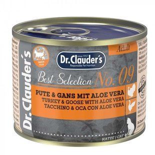 Вологий корм Dr.Clauder&rsquo;s Best Selection №9 200 г для дорослих котів, індичка та гуска з алое вера 22609200 фото