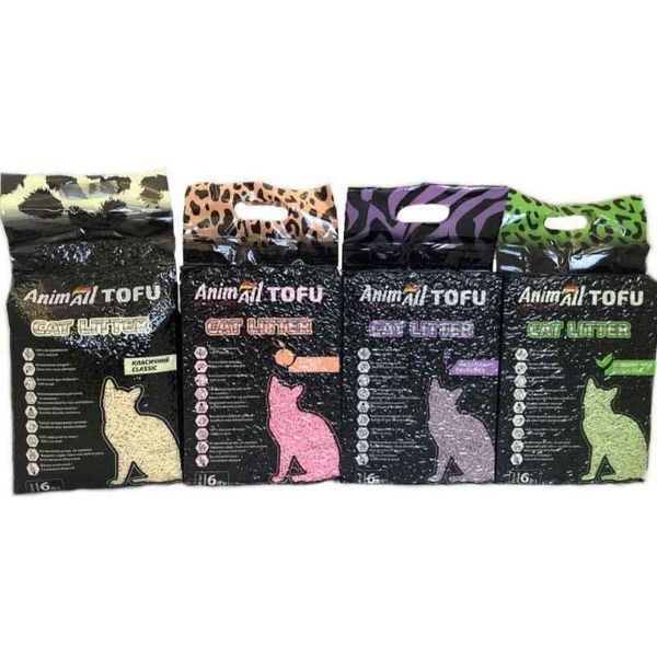 Соєвий наповнювач AnimAll Tofu Saсura для котячого туалету, з ароматом сакура 6 л (2.6 кг) 158198 фото