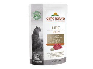 Вологий корм Almo Nature HFC Cat Jelly для дорослих котів, шматочки тунця та мальків у ніжному желе 55 г 5043 фото
