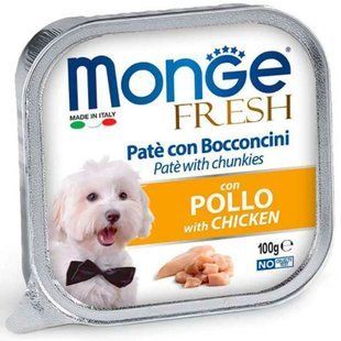 Влажный корм Monge Dog Fresh Adult для взрослых собак, с курицей 100 г 70013062 фото