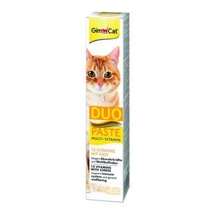 Витамизированное лакомство GimCat Duo Paste Multi-vitamin для взрослых котов, с сыром и 12 витаминов 50 г G-421841 фото