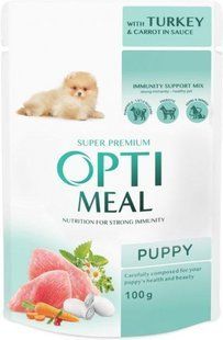 Влажный корм Optimeal для щенков, индейка и морковь в соусе 100 г B2910802 фото