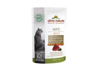 Вологий корм Almo Nature HFC Cat Jelly для дорослих котів, шматочки тунця та водоростей у ніжному желе 55 г 5832 фото