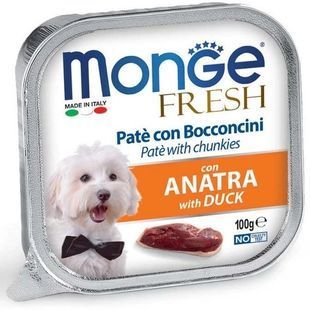 Влажный корм Monge Dog Fresh Adult для взрослых собак, с уткой 100 г 70013048 фото