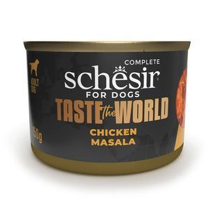 Вологий корм Schesir Dog Taste the World для дорослих собак, шматочки масала з куркою в бульйоні 150 г 122544 фото