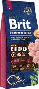 Сухий корм Brit Premium Dog Junior L для цуценят та молодих собак великих порід, з куркою 15 кг 170824/6437 фото