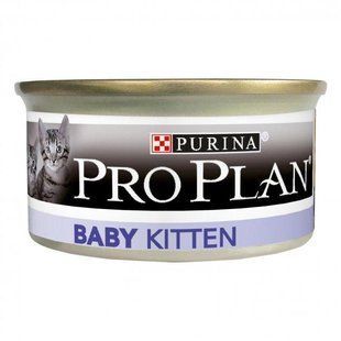 Вологий корм Purina Pro Plan Baby Kitten для кошенят, з куркою, мус 85 г 673688 фото