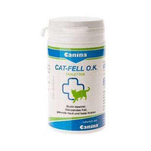 Вітаміни Canina Fell O.K. для котів, для блискучої шерсті, здорової шкіри та міцних кігтів 100 таблеток (50 г) 201525 AD фото