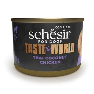 Вологий корм Schesir Dog Taste the World для дорослих собак, шматочки курки по-тайськи в бульйоні 150 г 122551 фото