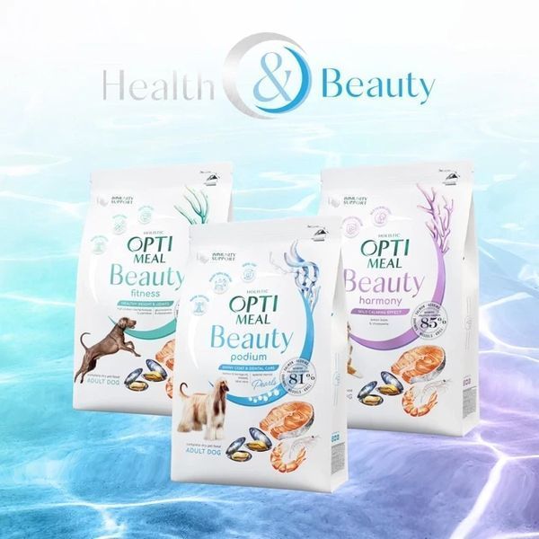Сухий корм Optimeal Beauty Podium для дорослих собак, догляд за шерстю та зубами, на основі морепродуктів 10 кг B1732801 фото
