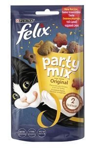Ласощі для котів Purina Felix Party Mix Оріджинал Мікс з куркою, печінкою та індичкою 60 г 3603612 фото