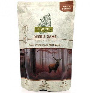 Влажный корм Isegrim Adult Pouch Roots для взрослых собак, оленина и дичь с корнем петрушки и лесными травами 410 гр 95754 фото