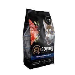 Сухий корм Savory Dog Junior Large Breeds для молодих собак великих порід від 25 кг, зі свіжою індичкою та куркою 3 кг 30204 фото
