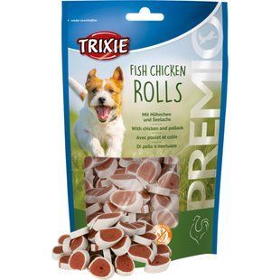 Ласощі Trixie Fish and Chicken Rolls для дорослих собак, курка та лосось 75 г TX-31535 фото