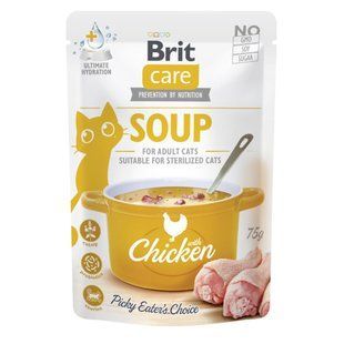 Вологий корм Brit Care Soup Chicken для дорослих котів, суп з куркою 75 г 101152 фото