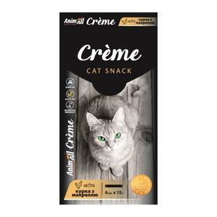 Лакомство AnimAll Сr&egrave;me для котов, со вкусом курицы с макрелью 6&times;15 г 176409 фото