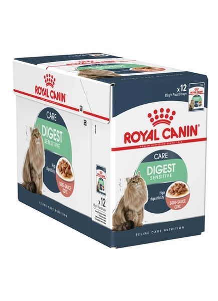 Влажный корм Royal Canin Digest Sensitive для взрослых котов, чувствительное пищеварение, кусочки в соусе 12х85 г 4076001_12 фото