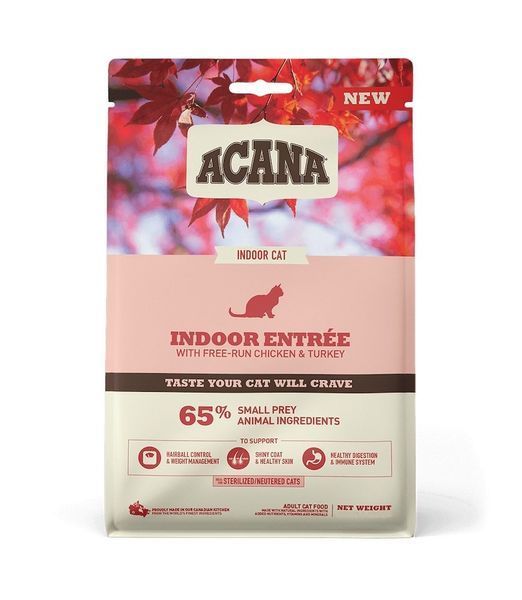 Сухий корм Acana Indoor Entree Cat для дорослих стерилізованих котів, що живуть у приміщенні, зі смаком курки та індички 1.8 кг a71450 фото