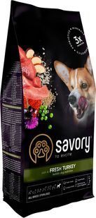 Сухой корм Savory Dog Adult All Breeds Sterilised для взрослых стерилизованных собак всех пород, со свежим мясом индейки 1 кг 31492 фото