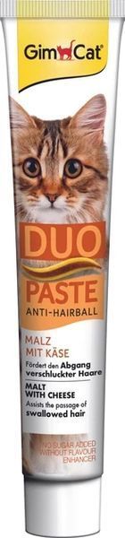 Вітамінізовані ласощі GimCat Duo Paste Anti-hairboll для дорослих котів, виведення шерсті зі шлунку, з сиром та мальтом 50 г G-427218 фото