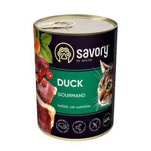 Влажный корм Savory Adult Cat для взрослых котов, с уткой в ​​паштете 400 г 30624 фото