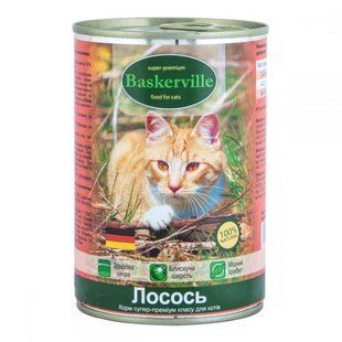 Вологий корм Baskerville для дорослих котів, лосось 400 г 21516 фото