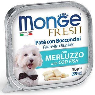 Влажный корм Monge Dog Fresh Adult для взрослых собак, с треской 100 г 70013109 фото