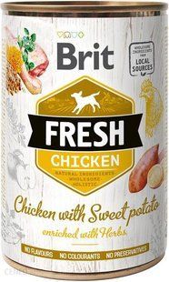Влажный корм Brit Fresh Chicken with Sweet Potato для взрослых собак всех пород, курица и батат 400 г 100159/3893 фото