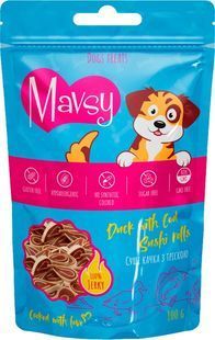 Ласощі Mavsy Duck with Cod Sushi Rolls для собак, суші з м&rsquo;яса качки та тріскою 100 г LSD10 фото